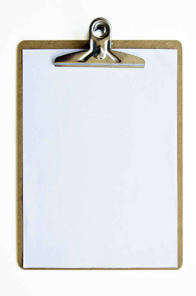 Clipboard on White Background